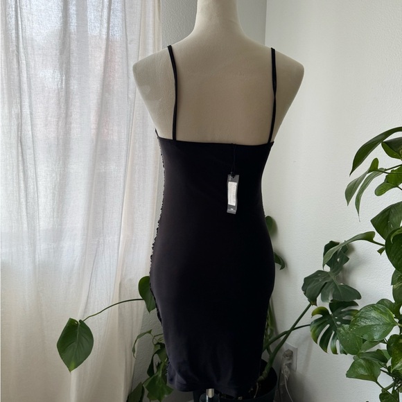 PLT Black Strappy Ruched Mesh Cut Out Dress size 8 - Picture 4 of 4